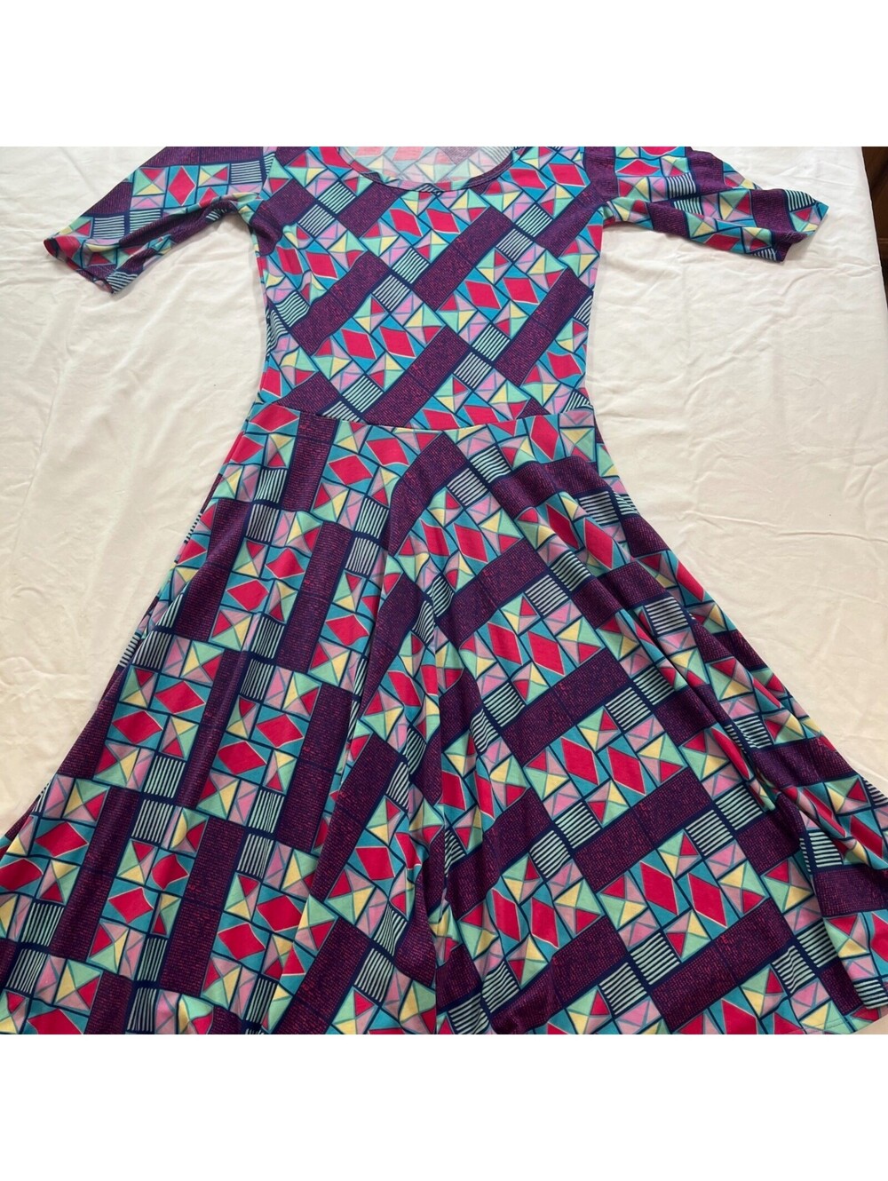 New LuLaRoe NICOLE Fit Flare Dress Womens XS Black Floral NWOT